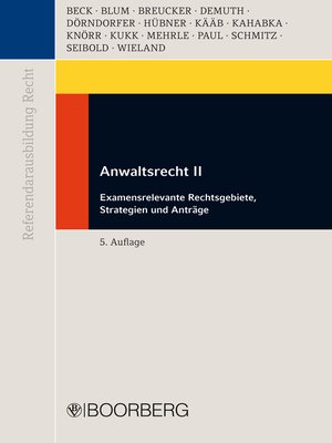 cover image of Anwaltsrecht II